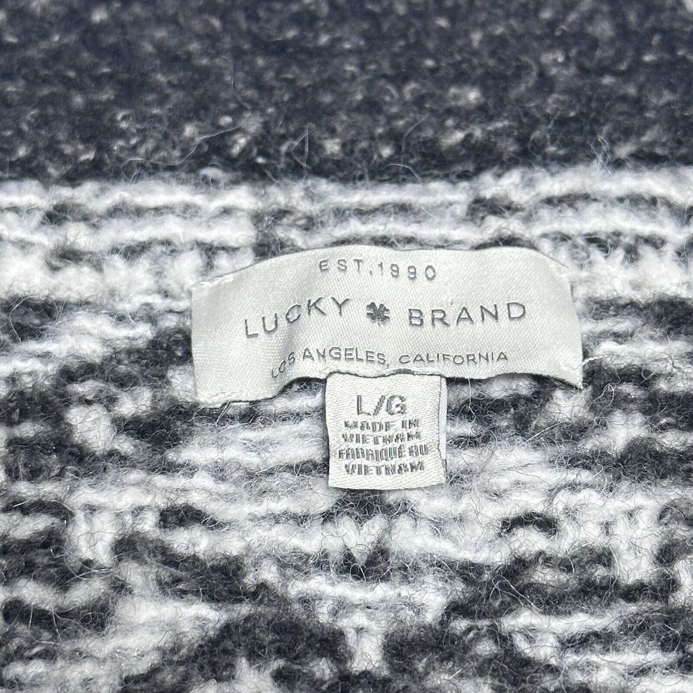 Lucky Brand Float Jacquard Open Front Cardigan Sweater Women's Size Large - Picture 11 of 16
